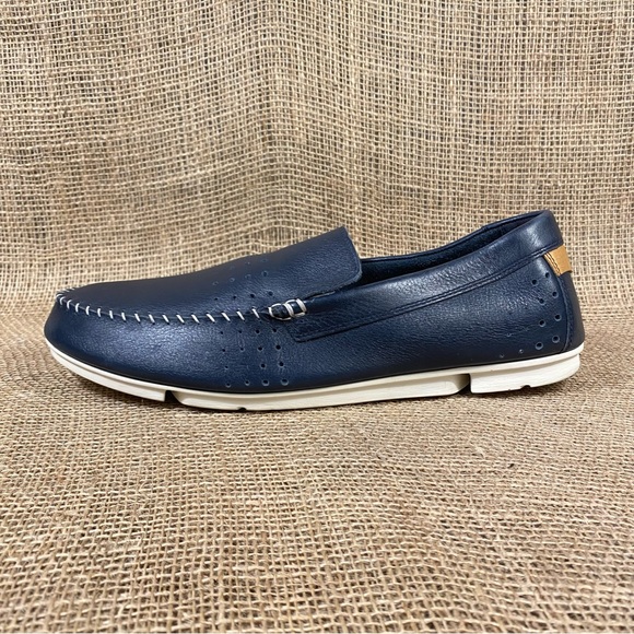 Driving Shoes Clark’s Slip On Oxfords Navy Blue Dark Tor England Mens Size 11 - Picture 2 of 10